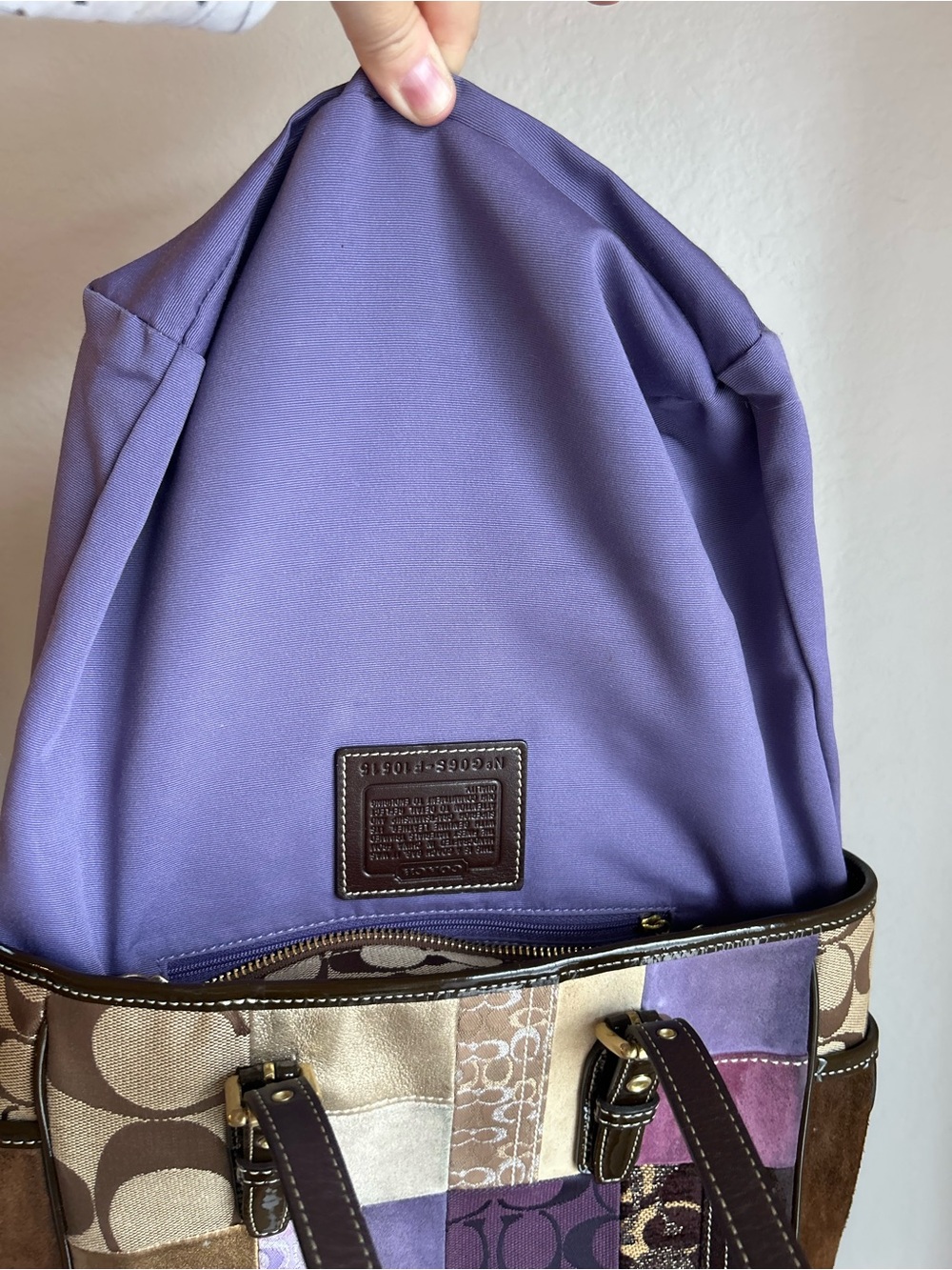 RARE COACH Y2K PURPLE HOLIDAY VINTAGE PURSE PATCHWORK… - Gem